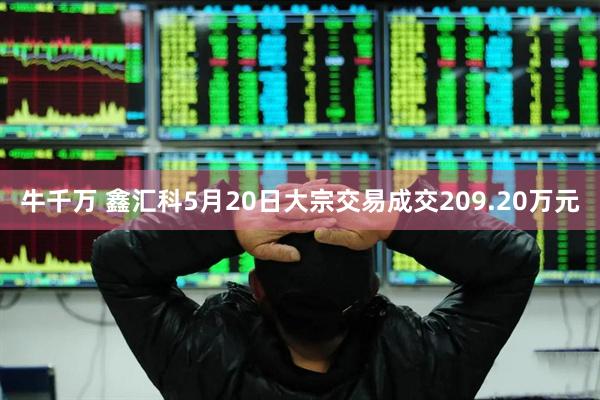 牛千万 鑫汇科5月20日大宗交易成交209.20万元